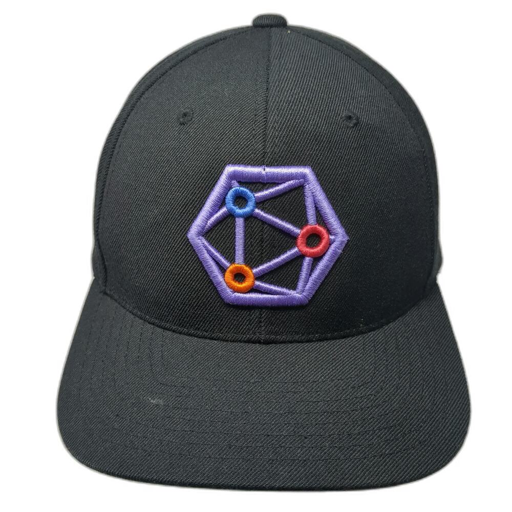 Yupoong Snapback Black One Size Hat XYO Network Embroidered Green Underbrim